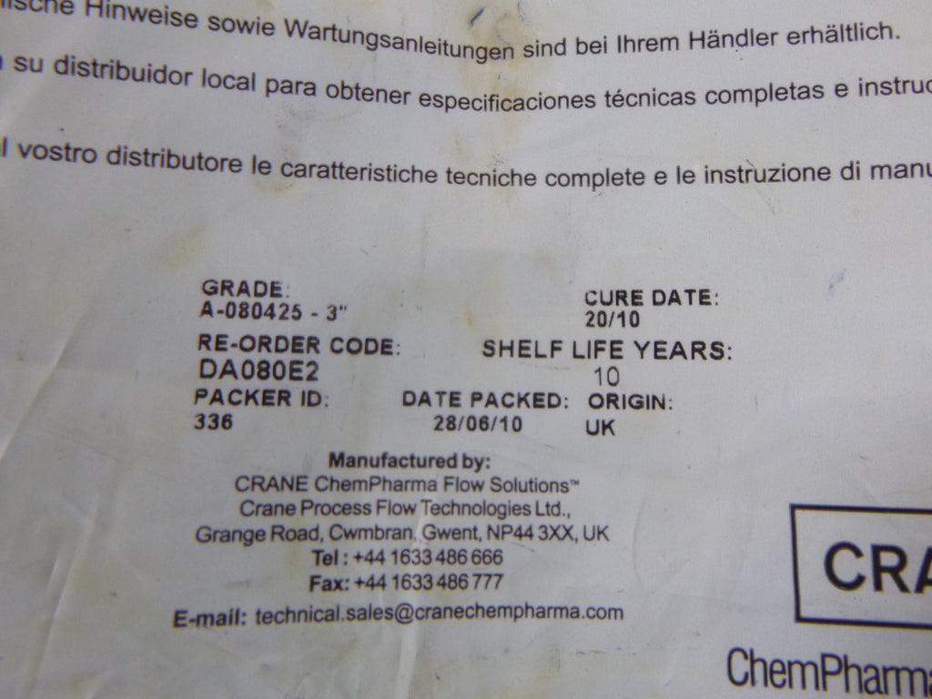 DA080E2 Crane Saunders Diaphragm Valve Replacement A-080425 3" | Industrial Tractor Parts Supplier and Surplus Tractor Parts & Accessories