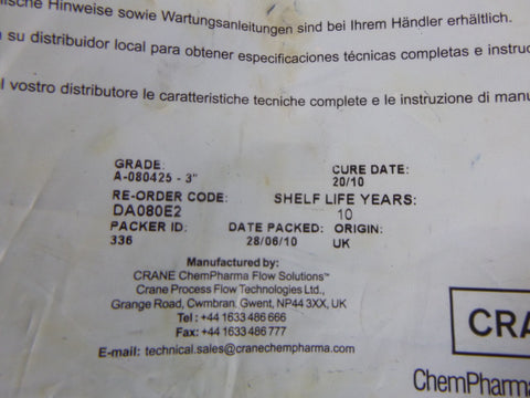 DA080E2 Crane Saunders Diaphragm Valve Replacement A-080425 3" | Industrial Tractor Parts Supplier and Surplus Tractor Parts & Accessories