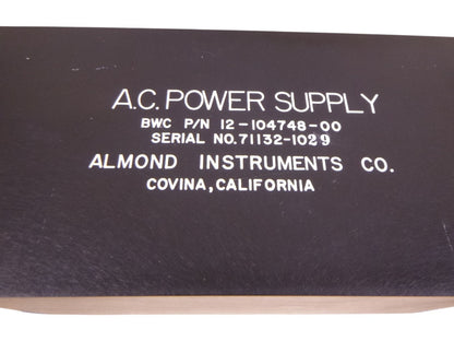 Almond Instruments 12-104748-00 A.C. Power Supply , 6130-00-238-6441