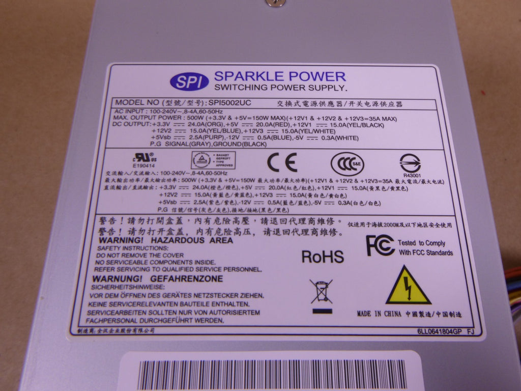 SPI5002UC SPI Sparkle Power Switching Power Supply 9PA5001603 2U 500W | Electrical MRO Replacement Parts & Components and Commercial Electrical Supplies Company