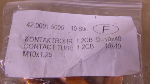 (20x) Fronius 42.0001.5005 Welding Contact Tips Mig Wire Weld M10X1.25X40X1.2 | Industrial MRO Tools and Replacement Industrial Equipment Components