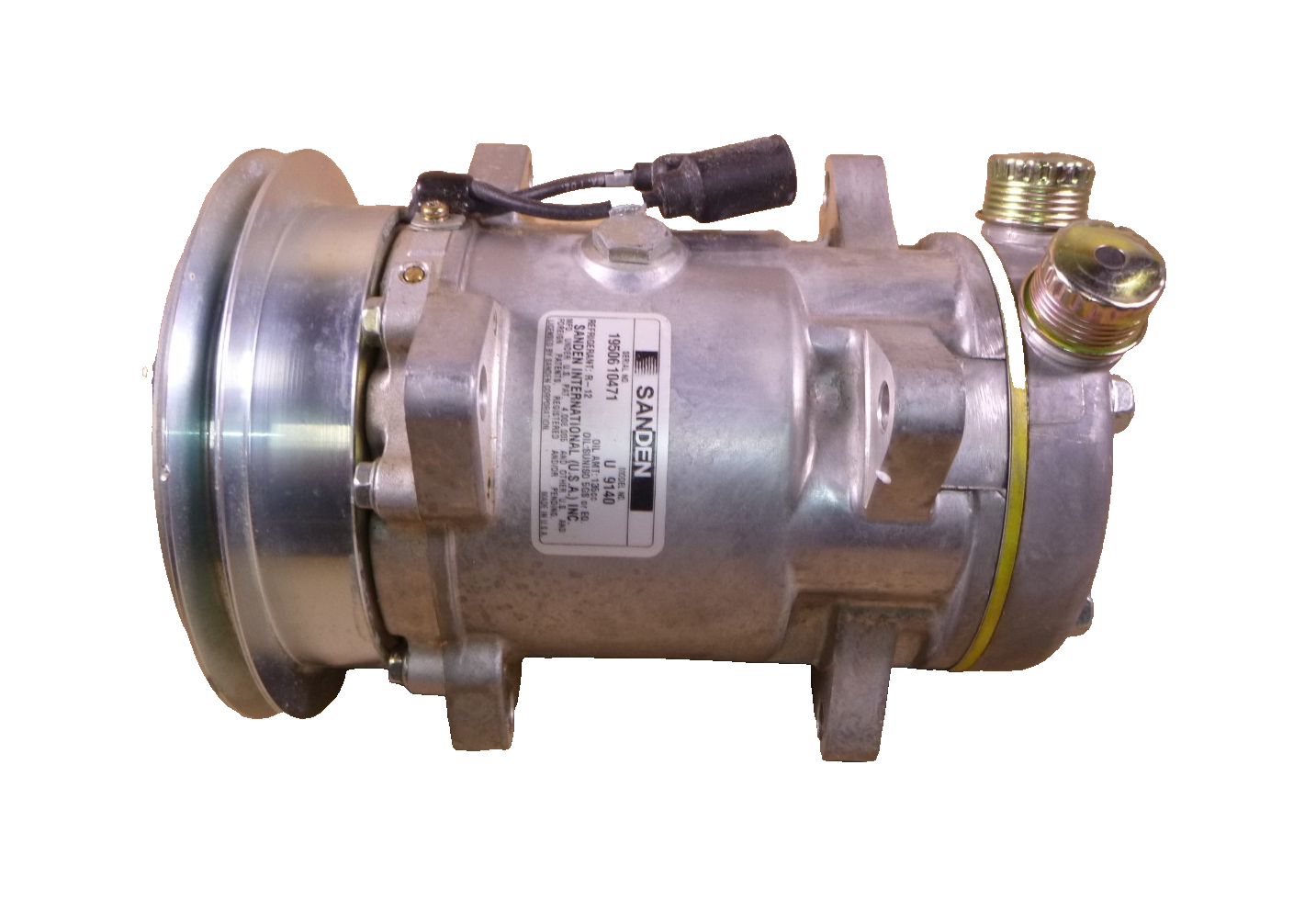 Sanden Compressor U9140, R-12 Refrigerant 135cc, SD508 Family, 1 Groove | Replacement Truck Parts, Trailer Accessories, Automobile Supplies, Car Parts &amp; Accessories