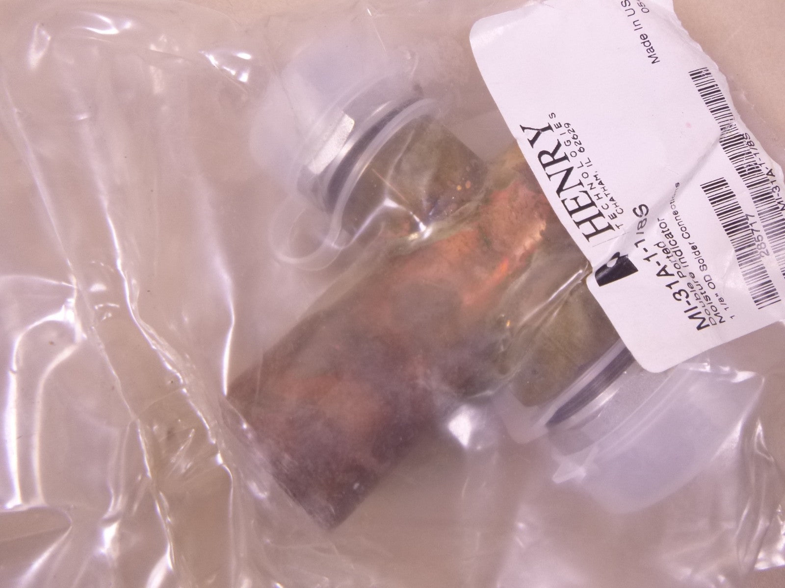 Henry Technologies MI-31A-1-1/8S Double Ported Moisture Himudity Indicator 1-1/8