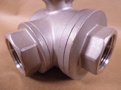 Bonomi 956N 1" FNPT 3-Way CF8M Stainless Steel Ball Valve , 1000 WOG | Industrial MRO Replacement Parts, Manufacturing Machine Parts &amp; Components, Heavy Equipment Parts Supplier