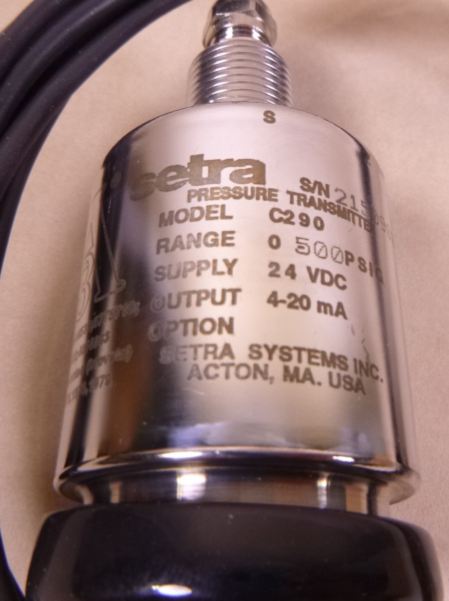 Setra C290 Pressure Transmitter , 290115-12, 0-500 PSIG, 24VDC, 4-20mA | Electrical MRO Replacement Parts &amp; Components and Commercial Electrical Supplies Company
