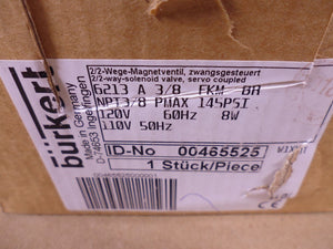 BURKERT 6213 A 3/8" Brass Solenoid Valve Normally Closed 145PSI 120V/110V | Electrical MRO Replacement Parts & Components and Commercial Electrical Supplies Company