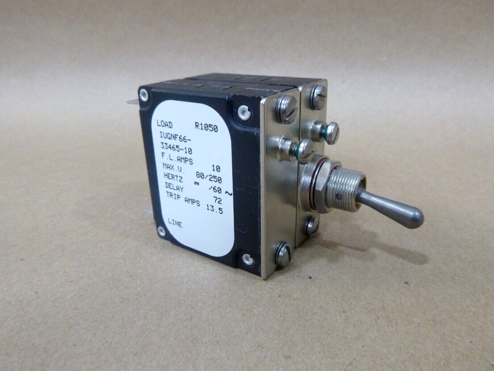Airpax IUGNF66-33465-10 Magnetic Hydraulic Delay Circuit Breaker 10 Amp 2 Pole | Electrical MRO Replacement Parts &amp; Components and Commercial Electrical Supplies Company
