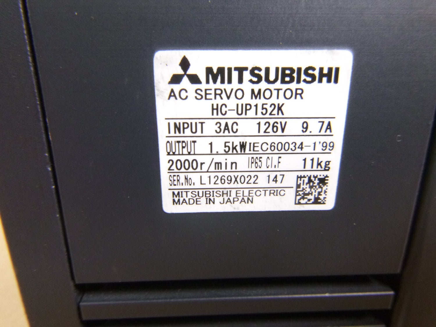 HC-UP152K Mitsubishi Brushless AC Servo Motor HCUP152K New | Industrial Electric Motors, Pumps &amp; Parts