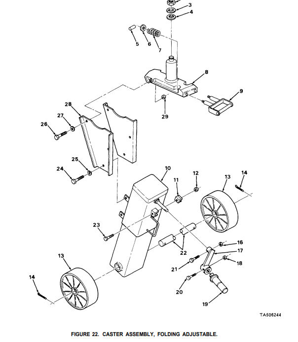 M149 Water Tank Trailer Caster Leg Assembly , 12259830-1 , 2590-01-254-6554 | Replacement Truck Parts, Trailer Accessories, Automobile Supplies, Car Parts &amp; Accessories