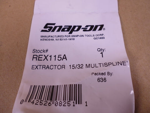 (22pc) Snap-on Multispline Screw Extractor 1/2" Hex REX 112A 113A 114A 115A 116A