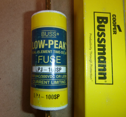 Bussmann LPJ-100SP Low Peak Dual Element Time Delay Fuse 100 Amps 600V Lot of 3