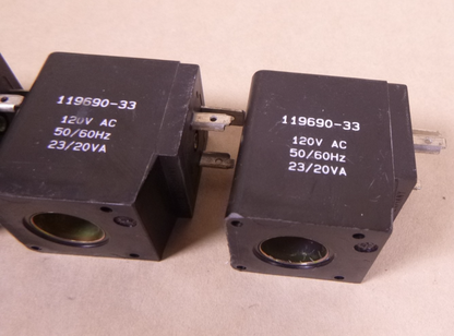 USED (3x) ARO 119690-33 Solenoid Valve Coil 4KP73 120VAC | Electrical MRO Replacement Parts &amp; Components and Commercial Electrical Supplies Company