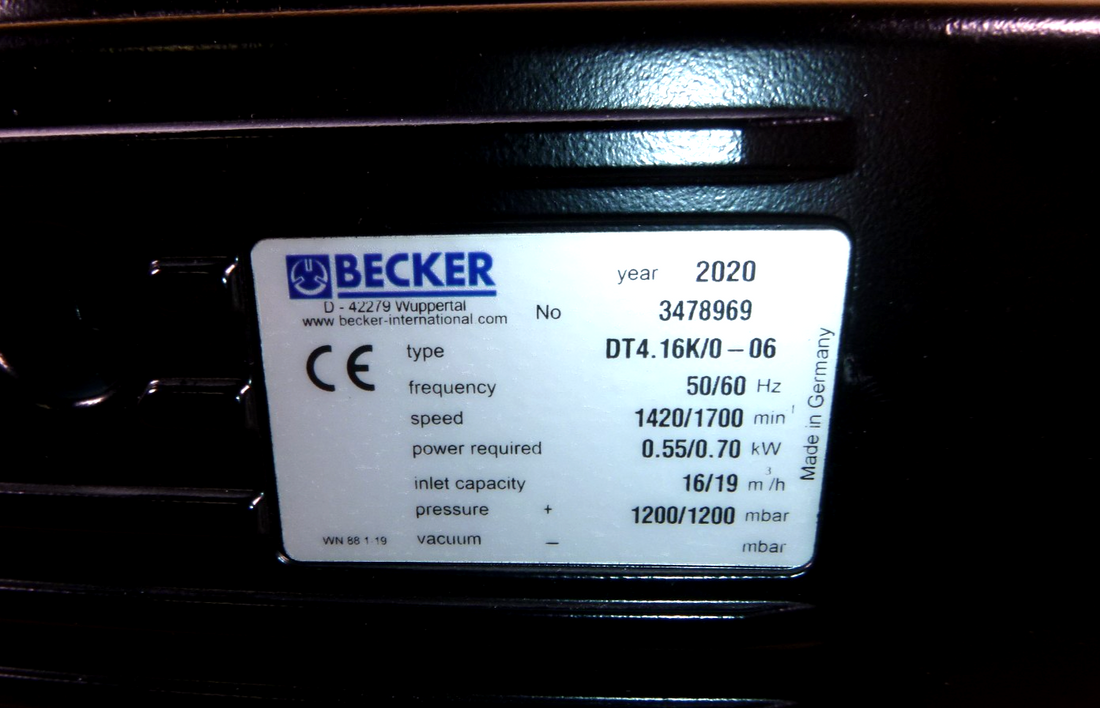 Becker DT4.16/0-06, 3-ph 0.70Kw, Carbon Vane Compressor, 1.2bar and 19m/h | Industrial MRO Replacement Parts, Manufacturing Machine Parts &amp; Components, Heavy Equipment Parts Supplier
