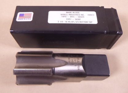 Widell 709974 Tap 2-1/8"-16 H5 6FL HSS Bottom Tap