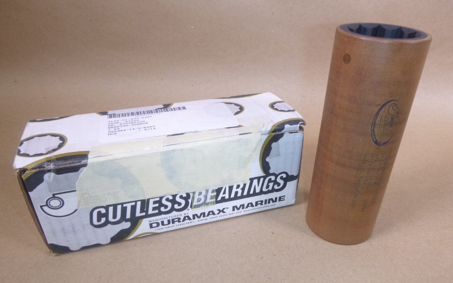 Johnson 870385700 Duramax Marine Cutless Bearing 38mm ID x 55mm OD x 152mm Long | Industrial MRO Replacement Parts, Manufacturing Machine Parts &amp; Components, Heavy Equipment Parts Supplier