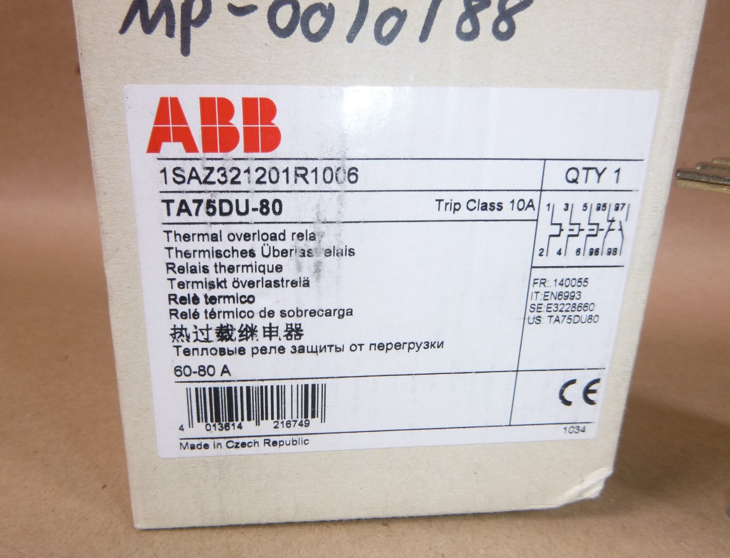 ABB TA75DU-80M Thermal Overload Relay | Electrical MRO Replacement Parts &amp; Components and Commercial Electrical Supplies Company