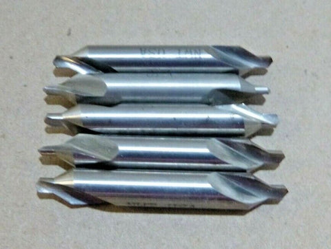 1/8" END MILL, DOUBLE ENDED, 2-1/8" LONG, 2 FLUTE, 5/16" SHANK, HSS, USA (5 Pcs)