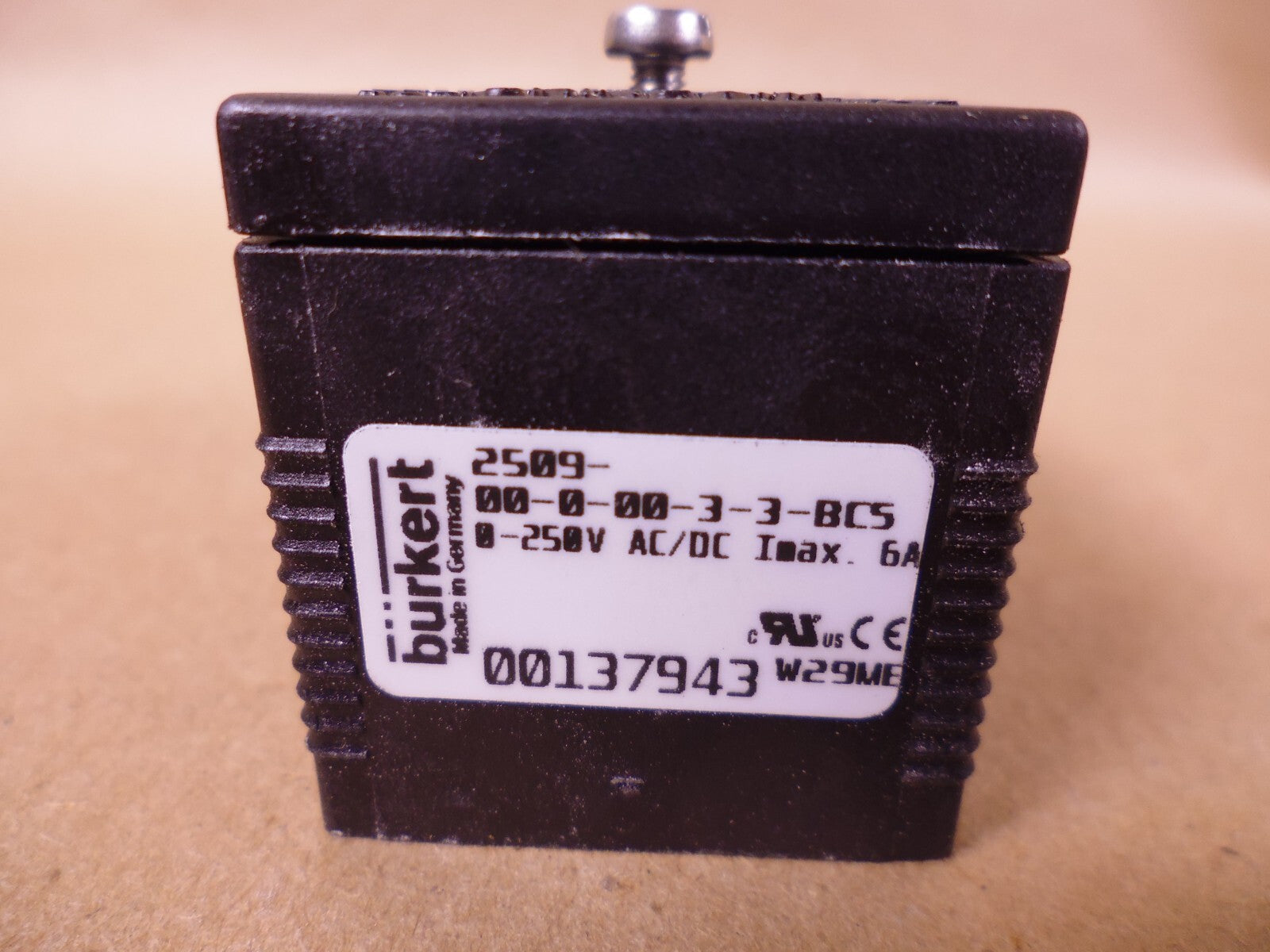 Burkert 00137943 Cable Connector 2509-00-0-00-3-3-BCS | Electrical MRO Replacement Parts &amp; Components and Commercial Electrical Supplies Company