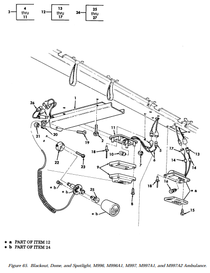 TACOM 12341239 Humvee M996 M997 Dome Light 5597135 , 6220-01-269-7066 | Genuine HMMWV Replacement Parts and Military Surplus Humvee Parts & Accessories
