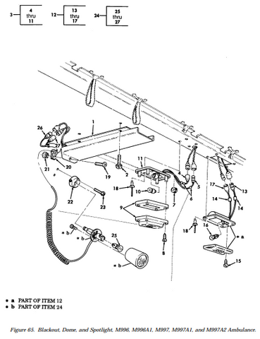 TACOM 12341239 Humvee M996 M997 Dome Light 5597135 , 6220-01-269-7066 | Genuine HMMWV Replacement Parts and Military Surplus Humvee Parts & Accessories