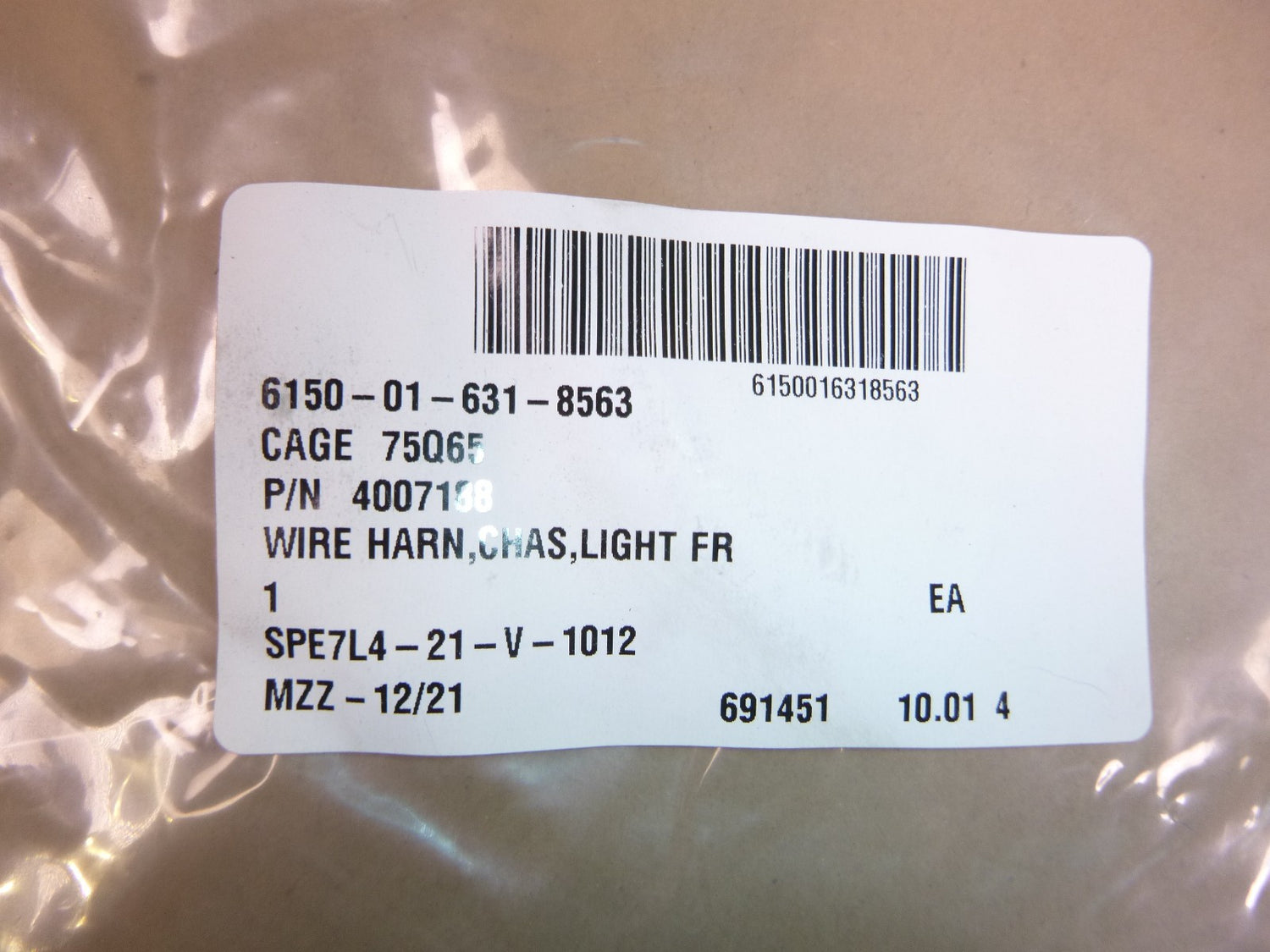 LVSR MKR18 Oshkosh Cargo Truck Front Light Chassis Wiring Harness 4007188 , 6150-01-631-8563 | Replacement Truck Parts, Trailer Accessories, Automobile Supplies, Car Parts &amp; Accessories
