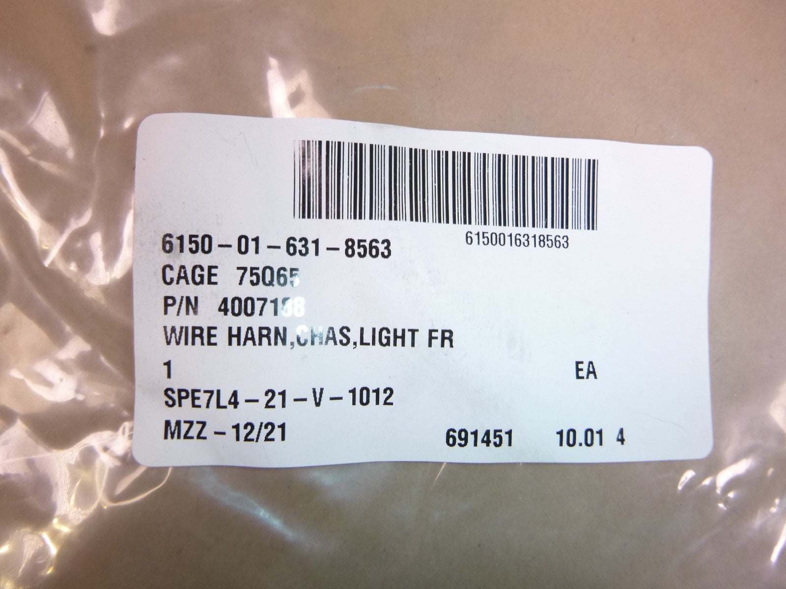LVSR MKR18 Oshkosh Cargo Truck Front Light Chassis Wiring Harness 4007188 , 6150-01-631-8563 | Replacement Truck Parts, Trailer Accessories, Automobile Supplies, Car Parts &amp; Accessories