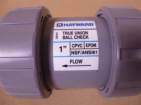 Hayward TC20100STE 1" CPVC True Union Ball Check Valve EPDM 5AAW3