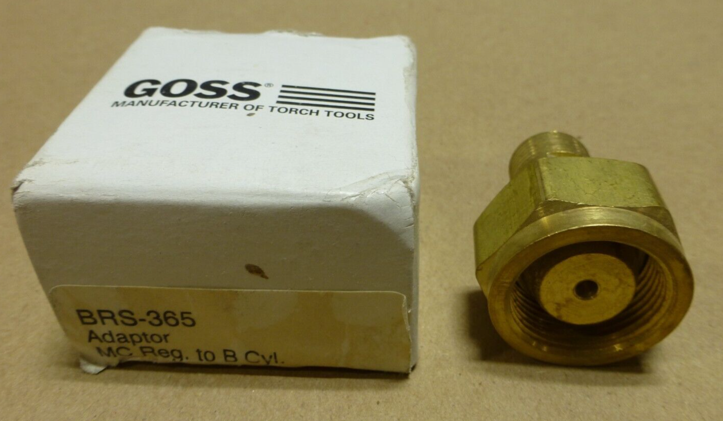 GOSS BRS-365 CYLINDER TO REGULATOR ADAPTER BRASS | Industrial MRO Replacement Parts, Manufacturing Machine Parts &amp; Components, Heavy Equipment Parts Supplier