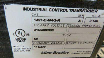 ALLEN-BRADLEY 1497-C-M4-3-N INDUSTRIAL CONTROL CIRCUIT TRANSFORMER 415/400/380V | Electrical MRO Replacement Parts &amp; Components and Commercial Electrical Supplies Company
