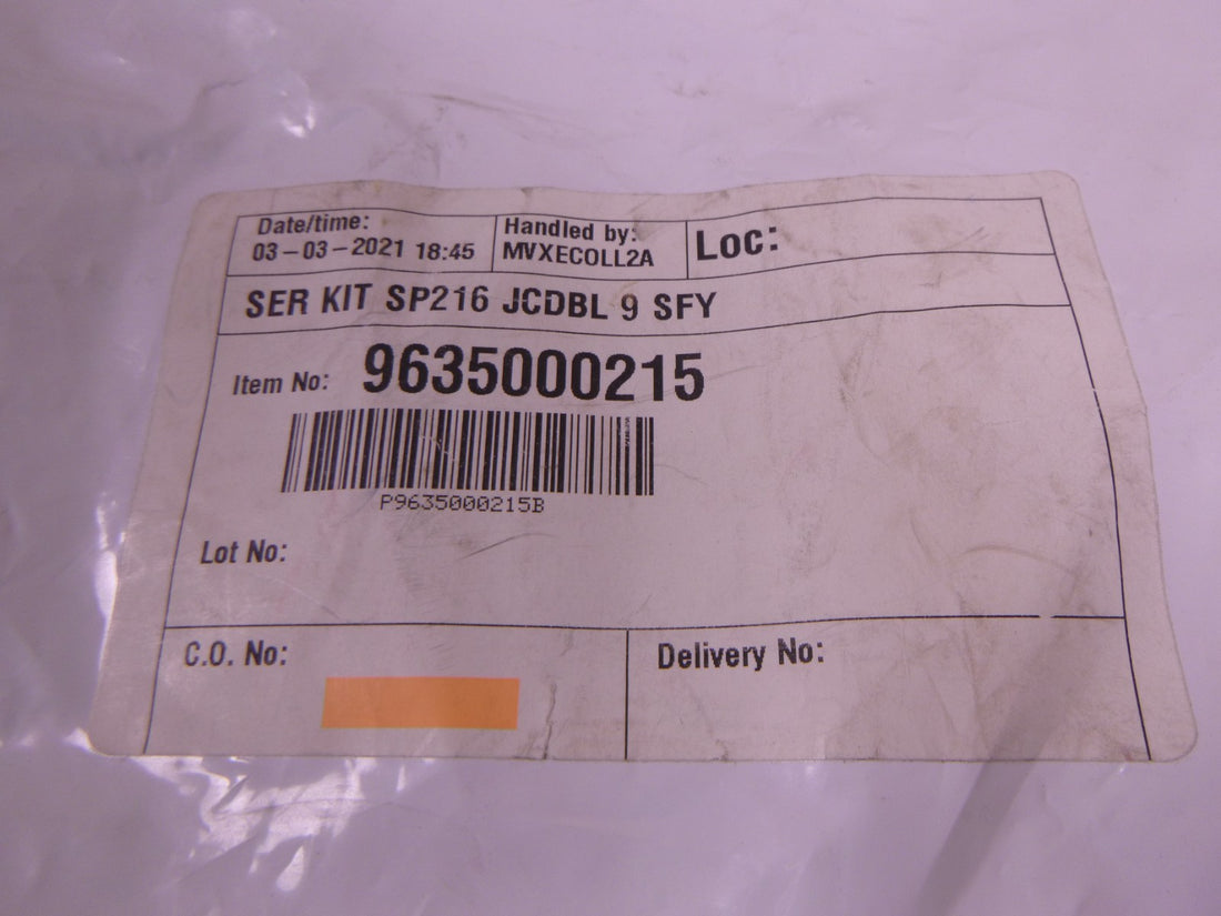 Alfa Laval SERVICE KIT SP216 JCDBL 9 SFY J.C. Dbl type 9 Tri-Clover , 9635000215 | Industrial MRO Replacement Parts, Manufacturing Machine Parts &amp; Components, Heavy Equipment Parts Supplier