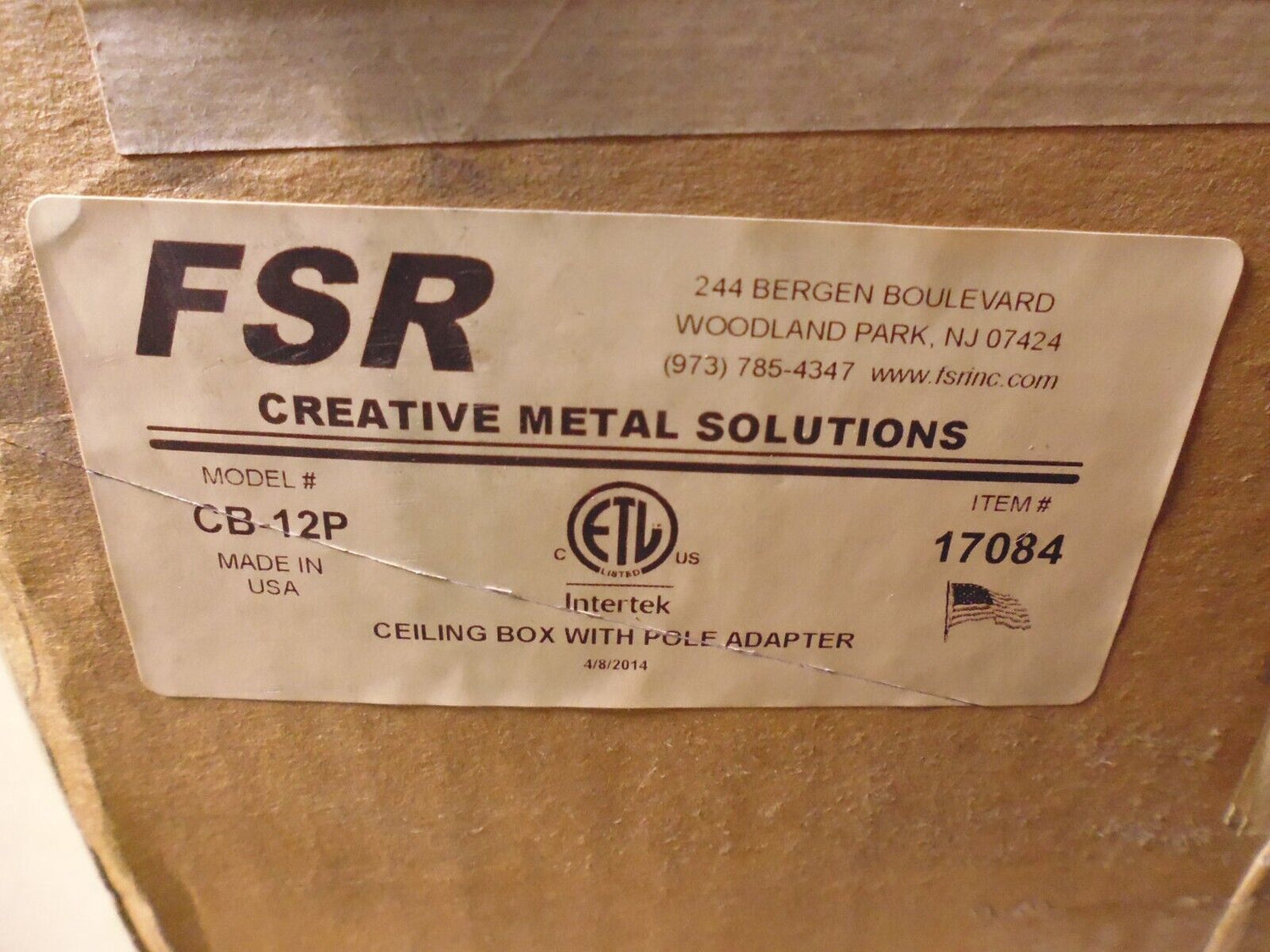 FSR CB-12 / CB-12P Ceiling Box Enclosure 1&