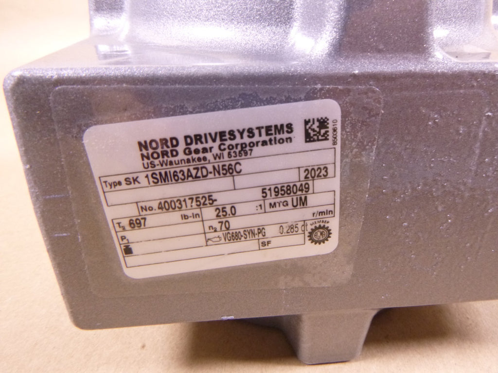 1SMI63AZD-N56C Nord Right Angle 1-7/16 Hollow Shaft Reducer 56C Input 25:1 Ratio | Industrial Electric Motors, Pumps & Parts