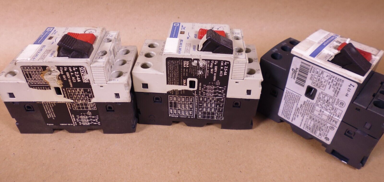 (Lot Of 11) Telemecanique GV2-M08 Motor Circuit Breaker 2.5-4A | Electrical MRO Replacement Parts &amp; Components and Commercial Electrical Supplies Company