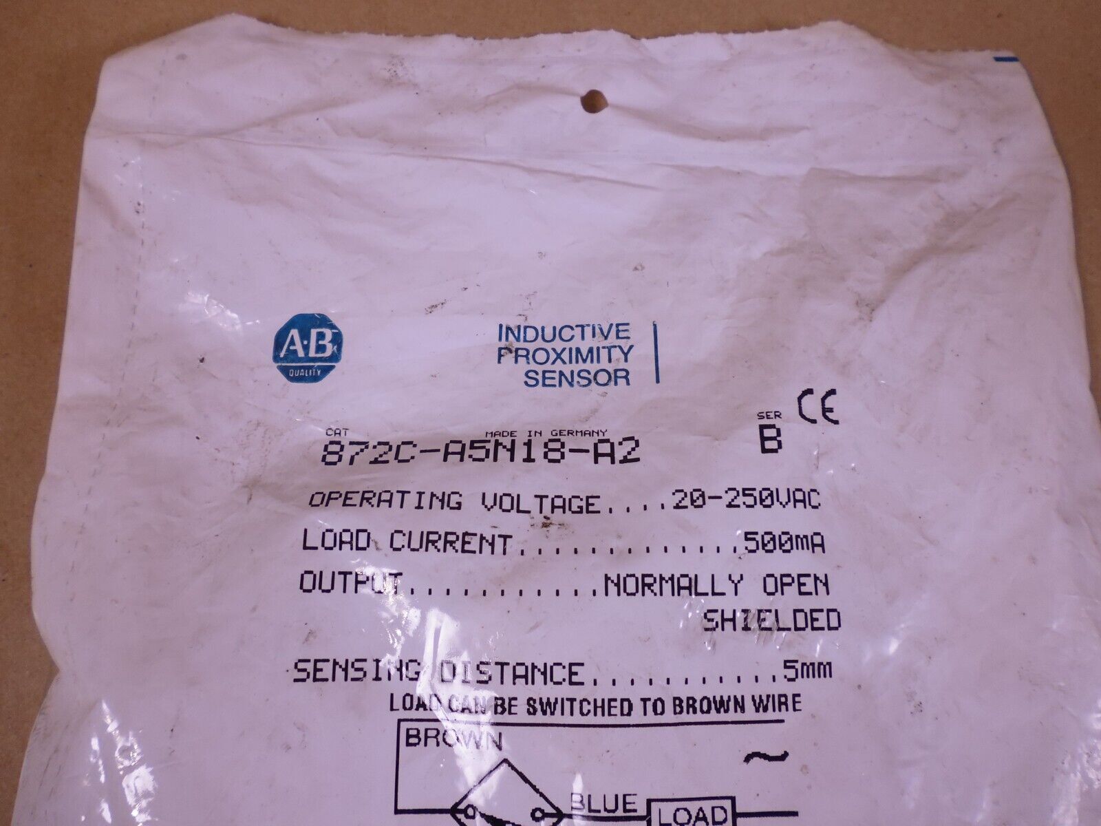 SEALED OEM Allen-Bradley 20-250VAC Inductive Proximity Sensor 872C-A5N18-A2 | Electrical MRO Replacement Parts &amp; Components and Commercial Electrical Supplies Company