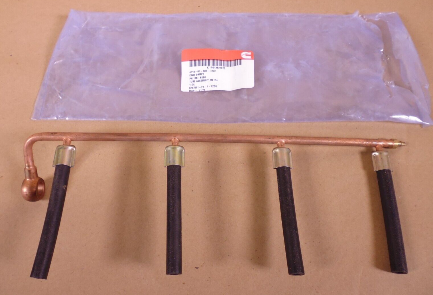 MEP803A Generator DN4M-1 Fuel Pump Line Tube 186-6160 OEM , 4710-01-382-2822 | Genuine MEP Generator Replacement Parts and Military Surplus Generator Parts