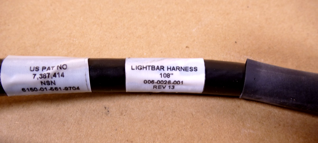 USGI MRAP Cougar Front Street Side Light Bar Power Harness 006-0026-001 IBIS TEK , 6150-01-561-9704 | Genuine FMTV Replacement Parts, LMTV Parts For Sale and Military Surplus Medium Tactical Vehicle Parts & Components