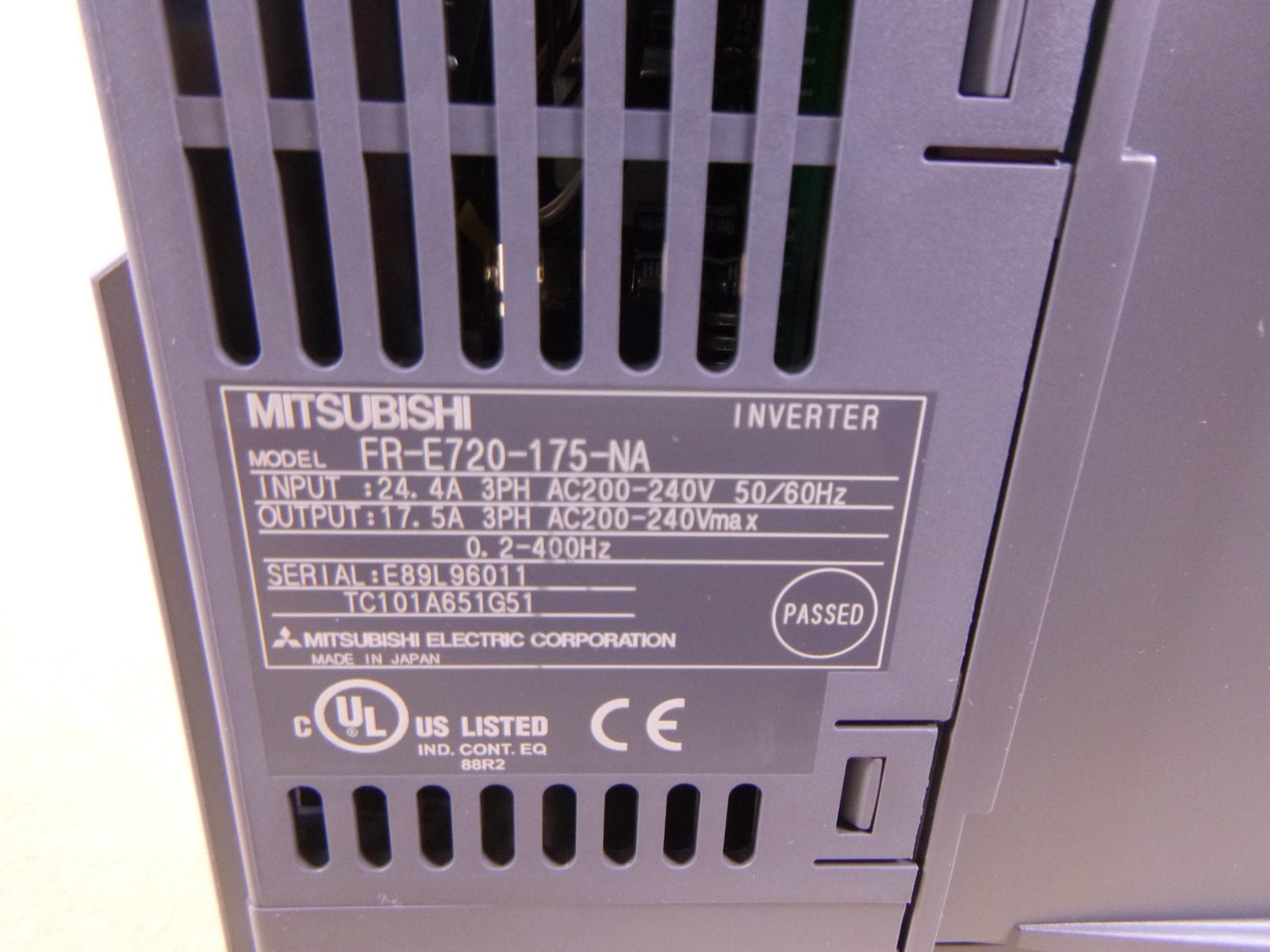 Mitsubishi E700 Series Inverter FR-E720-175-NA 5HP 200-240VAC 3PH | Electrical MRO Replacement Parts &amp; Components and Commercial Electrical Supplies Company