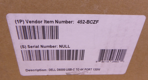 USED Dell D6000 4K USB-C TO 4K PORT 130W Universal Dock 452-BCZF | Electrical MRO Replacement Parts & Components and Commercial Electrical Supplies Company
