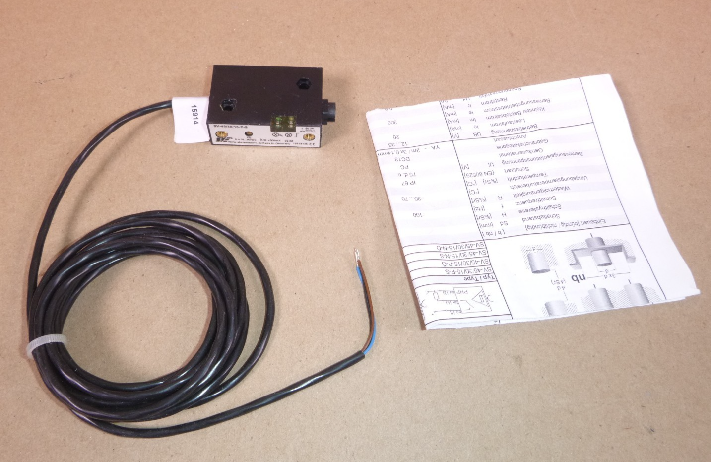 SIE SENSORIK SV-45/30/15-P-S CAPACITIVE SENSOR 10-35V-DC | Electrical MRO Replacement Parts &amp; Components and Commercial Electrical Supplies Company
