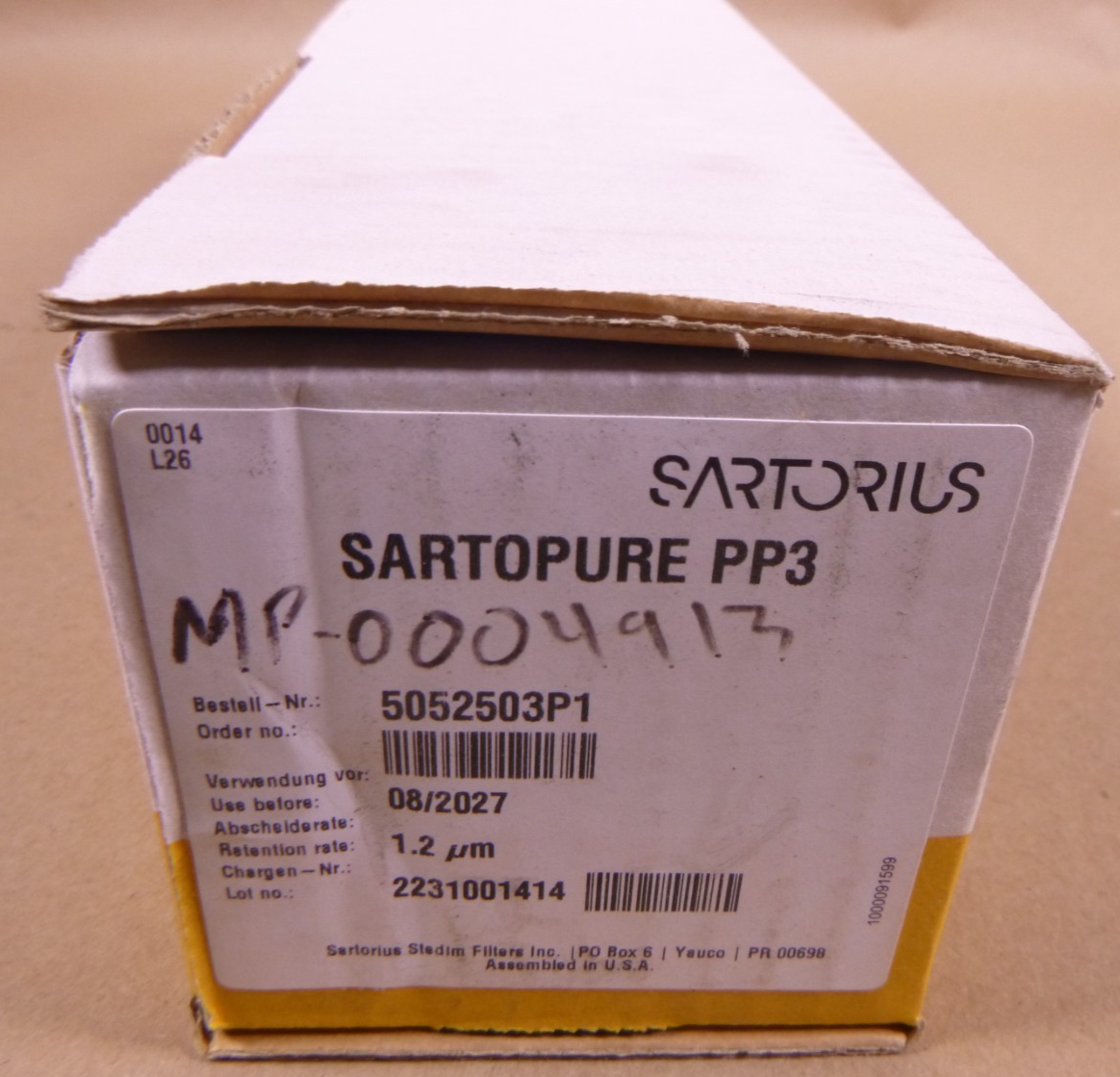 SARTORIUS Stedim 1.2µm PP Sartopure PP3 Cartridge Filter 5052503P1 (1 PC) | Industrial MRO Replacement Parts, Manufacturing Machine Parts &amp; Components, Heavy Equipment Parts Supplier