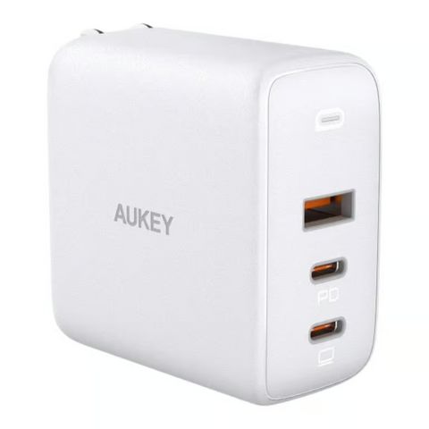 AUKEY PA-B6S Omnia Mix3 GaN 3-Port USB-C USB-A PD High Speed Charger 90W - White | Electrical MRO Replacement Parts & Components and Commercial Electrical Supplies Company