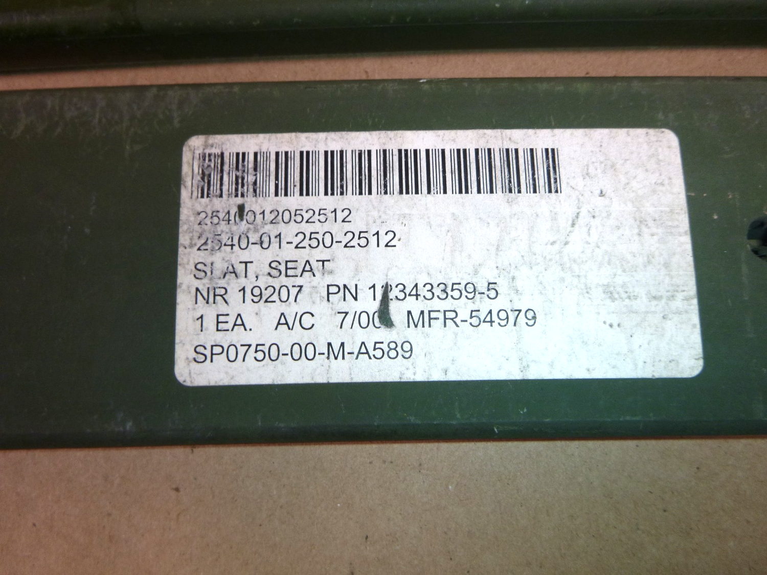 USGI CUCV M1008, M1009 Troop Seat Slat 12343359-5, 2540-01-205-2512 (Lot of 4) | Replacement Truck Parts, Trailer Accessories, Automobile Supplies, Car Parts &amp; Accessories