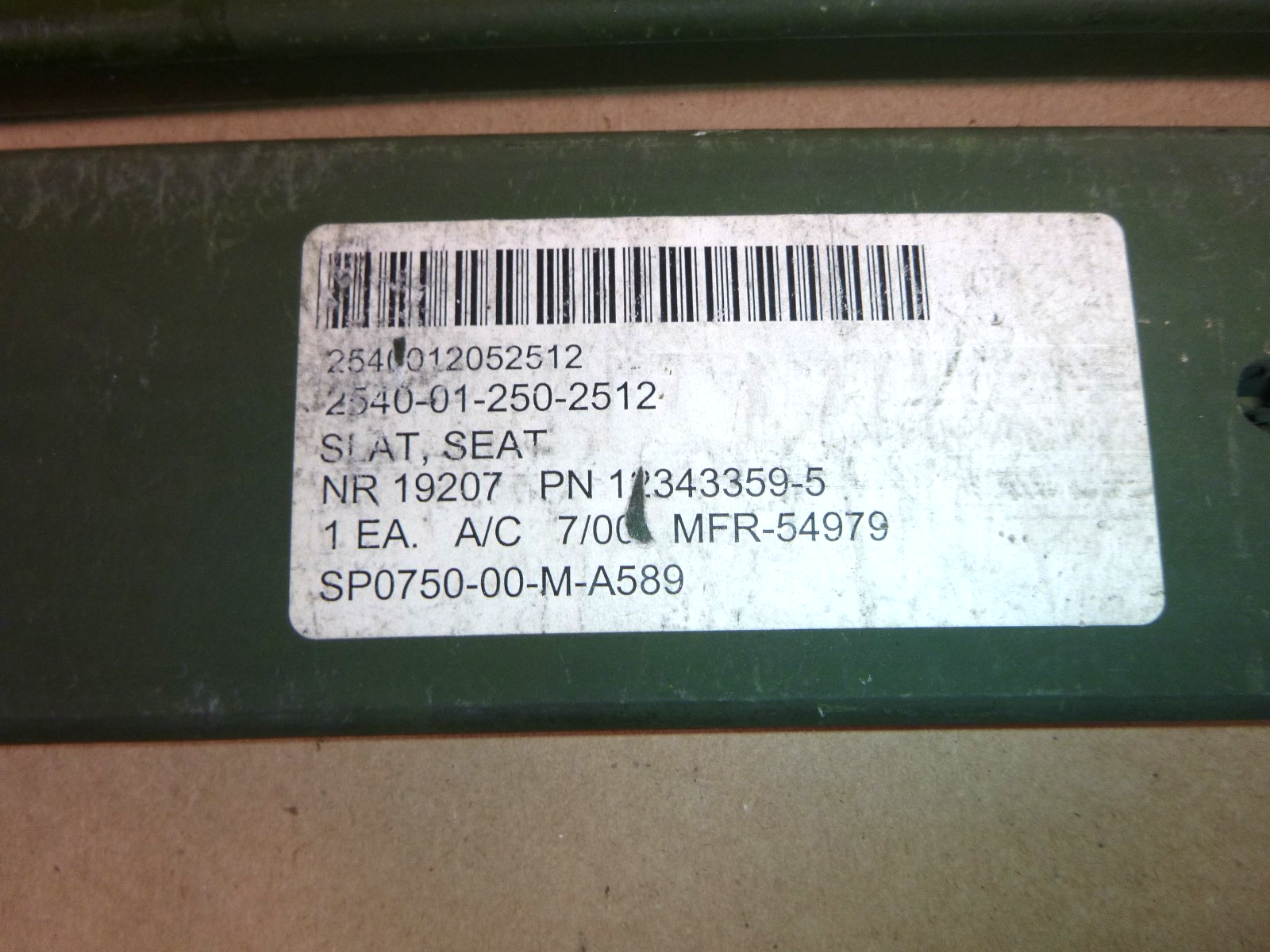 USGI CUCV M1008, M1009 Troop Seat Slat 12343359-5, 2540-01-205-2512 (Lot of 4) | Replacement Truck Parts, Trailer Accessories, Automobile Supplies, Car Parts &amp; Accessories