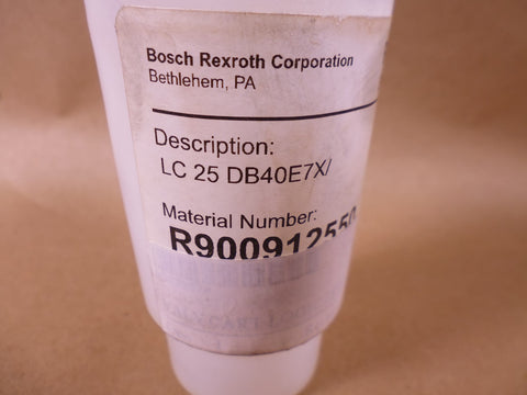 Bosch Rexroth R900912550 Cartridge Valve LC25DB40E7X/ | Industrial MRO Replacement Parts, Manufacturing Machine Parts & Components, Heavy Equipment Parts Supplier
