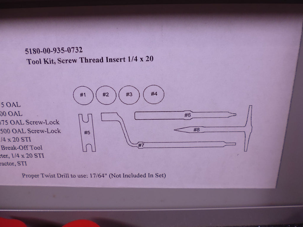 Helical Coil-Sert Screw Thread Insert 1/4" x 20 Tool Kit Tap Inserter Extractor | Industrial MRO Tools and Replacement Industrial Equipment Components