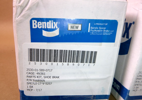 316896N Bendix 3 Piece Shoe Brake Parts Kit (Lot of 2 Kits) | Replacement Truck Parts, Trailer Accessories, Automobile Supplies, Car Parts & Accessories