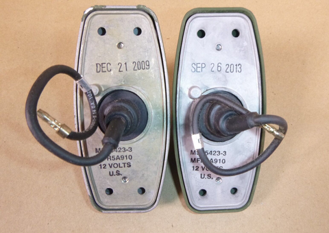 2x USGI M998 M939 Cast Aluminum Amber Side Marker Light 12V Green MS35423-3 USA