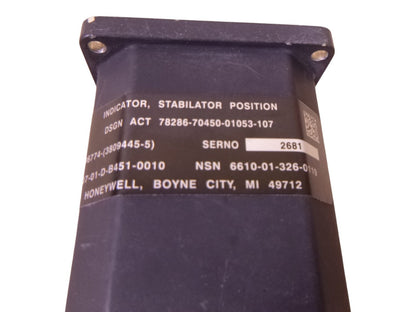 38094445-5 Stabilator Position Indicator 70450-01053-107 , 6610-01-326-0119 *UNTESTED* | Electrical MRO Replacement Parts &amp; Components and Commercial Electrical Supplies Company