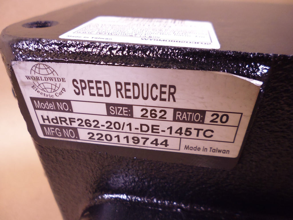Worldwide Size 262 Worm Gear Reducer, 20:1, Flange Input, Double End Output | Industrial Electric Motors, Pumps & Parts