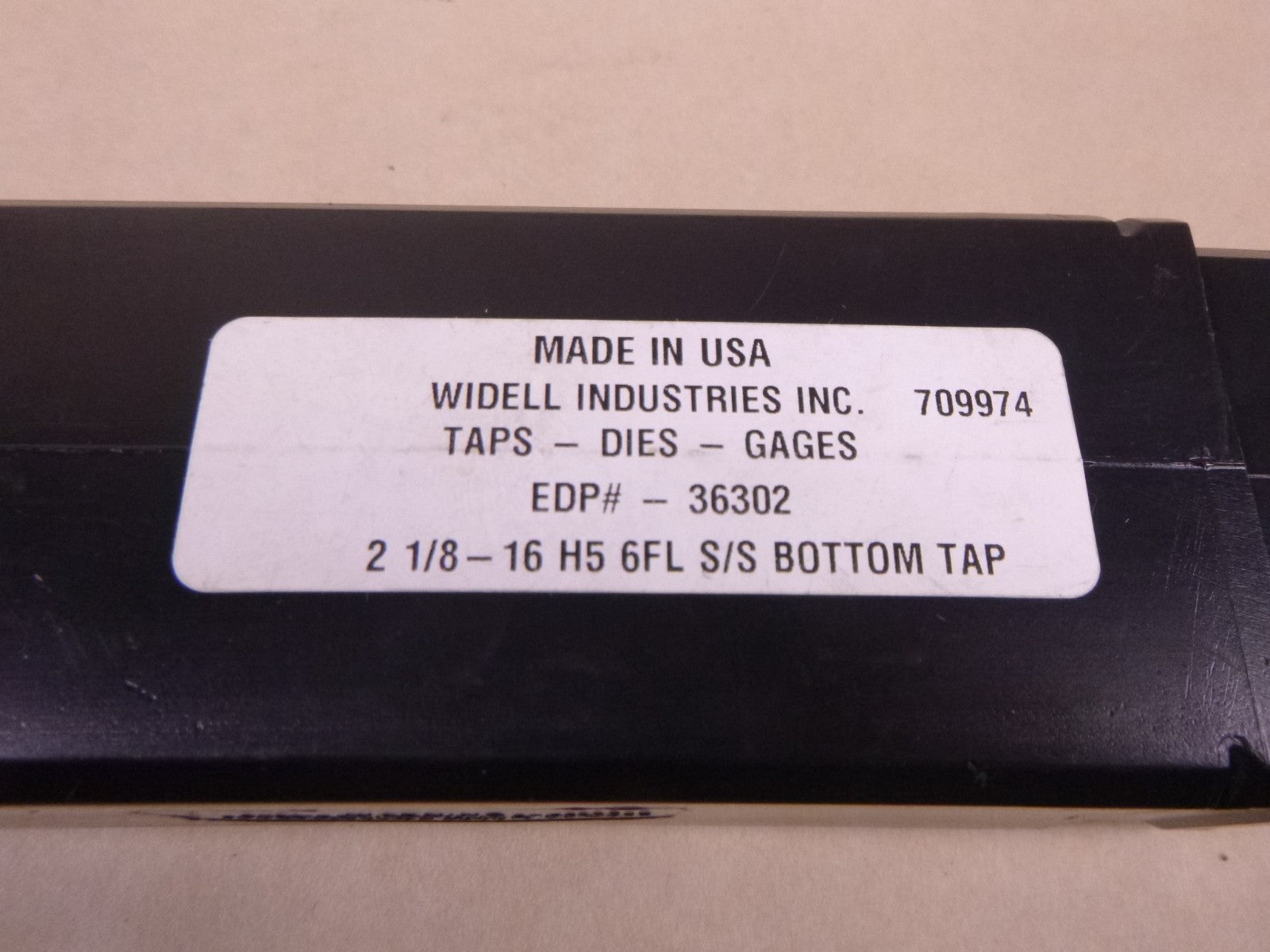 Widell 709974 Tap 2-1/8"-16 H5 6FL HSS Bottom Tap